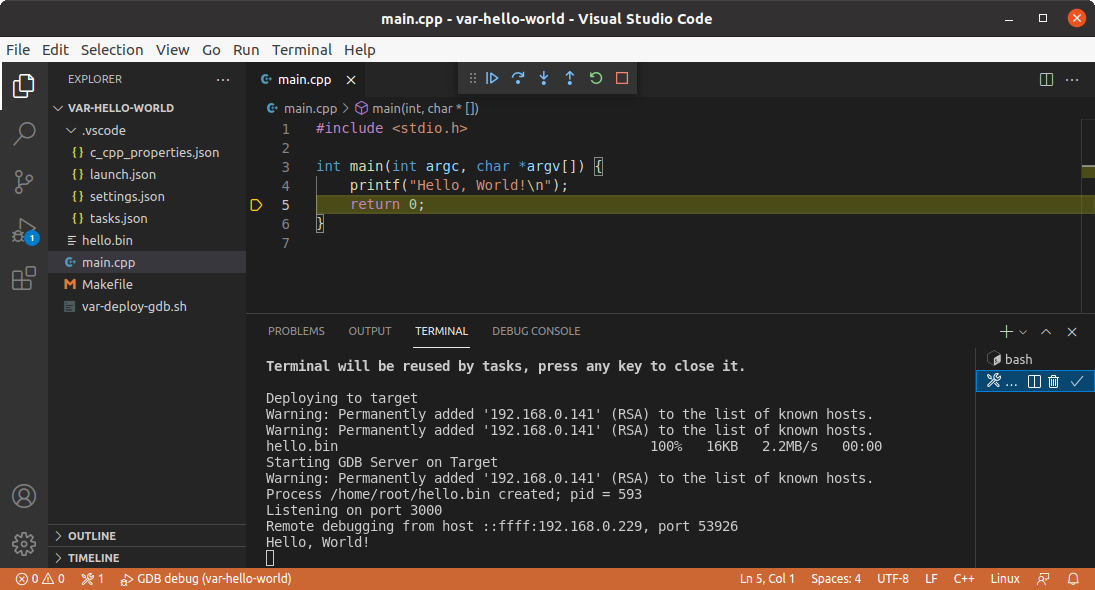 C++ programming with Visual Studio Code